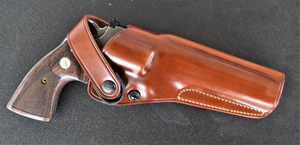 Brown leather Galco DAO holster
